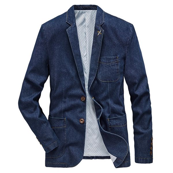 Costumes pour hommes Blazers M-4XL Denim Blazer Hommes Veste Coton Automne Printemps Mode Homme Vêtements Slim Fit Affaires Jean Manteaux Hommes Costumes Décontractés MY189 230328