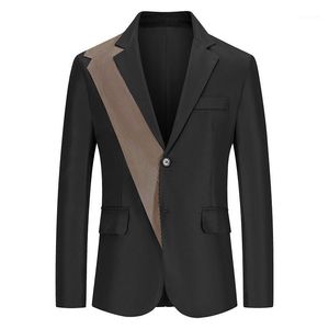 Herenpakken Blazers Men Blazer 2023 Oversize Splicing Business Casual Slim fit jas mannelijke jongensjas