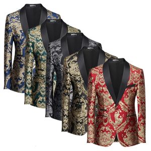 Costumes pour hommes Blazers Hommes d'affaires Banquet Jacquard Costume Slim Fit Veste Mode Hommes De Mariage Robe De Soirée Blazers Manteaux Taille 5XL-S 231114