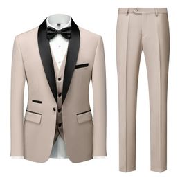 Ternos masculinos Blazers Homens Negócios Casual Terno de casamento 3 peças Suitspring Dress Suit Multicolor Fashion Host Boutique de alta qualidade 3 peças terno 231127