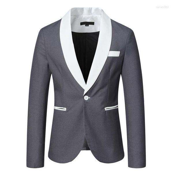 Costumes pour hommes Blazers hommes vestes manteaux décontractés beau Masculino affaires couleur correspondant hauts Hombre veste de costume de mariage