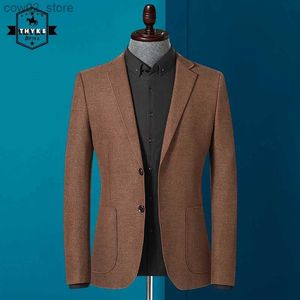 Costumes pour hommes Blazers Blazers pour hommes coupe ajustée affaires décontracté costume élégant vestes à simple boutonnage vêtements d'extérieur manteaux marron élégant nouveau Style coréen tenues Q230103