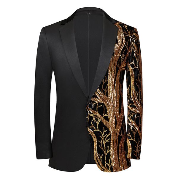 Costumes pour hommes Blazers Hommes Sequin Brodé Costume Manteau Brillant Bling Glitter Blazer Costumes De Smoking Costumes De Fête De Mariage Costumes De Scène Discothèque Prom DJ Veste 230804