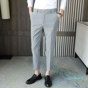 Costumes masculins Blazers Pantalon pour hommes Small 2022 Spring Summer Broidered Capris Casual Black Grey Suit Pant Office Interview Collège TR