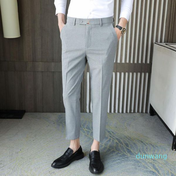 Trajes masculinos blazers pantalones para hombres pequeños 2022 primavera verano bordado capris casual traje gris negro de pantalón entrevista de entrevista trel