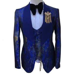 Costumes pour hommes Blazers Costumes pour hommes Automne Marque Mode Imprimer Haute qualité Boutique Groom Casual Slim fit Robe de soirée de mariage de bal Tuxedo 230616