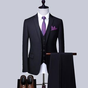 Herenpakken Blazers Mens 2023 Pak Fashion Slim Fit Solid Color Wedding Brader Gomsmen Tuxedo Formeel Business Office Casual Male