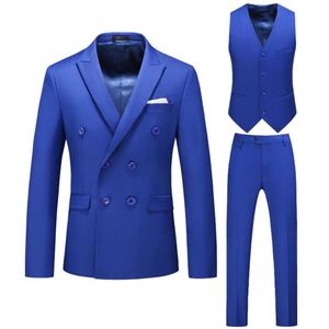 Herenpakken Blazers Heren 3-delig Koningsblauw Bruiloft Blazer 2021 Driedelig Mode Grote Maat 6XL Mannen Feestjurk Man Suit2879