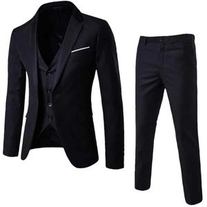 Costumes pour hommes Blazers Mens 3 pièces Set Party Business Mariage Jacket + Vest + Pantal