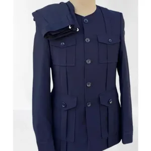 Herenpakken Blazers Navy Blue Mens Suit jas Aangepaste plus maat slank fit bruiloft/feest/zakelijk Casual Tuxedo Groom Luxury 2 -piece outfits