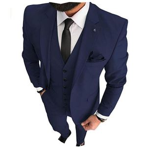 Costumes pour hommes Blazers bleu marine smokings de mariage 2023 marié garçons d'honneur homme pour jeune bal (veste pantalon cravate) costume sur mesure