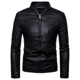 Herenpakken Blazers Originele man Blazer Leather 2021 PU Men Jacket Pak Motorfiets Hombre Slim Fit Winter Coat273Q