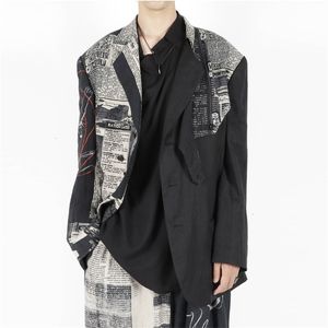 Herenpakken Blazers Owen Yohji Japan Koreaanse Stijl Kleding Heren Jas Voor Mannen Oversize Kleding 230227