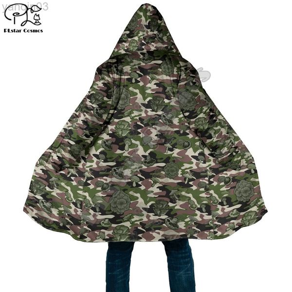 Costumes pour hommes Blazers Plstar Cosmos Camouflage Mushroom 3D imprimé hiver hommes / femmes manteaux à capuche polaire coupe-vent unisexe décontracté chaud pardessus M3 L220902