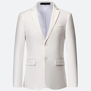 Costumes pour hommes Blazers Plus la taille 6XL 5XL couleur unie blanc vestes formelles deux Bittons à manches longues coréen hommes costume vestes tenue de bureau Blazer de mariage 230912