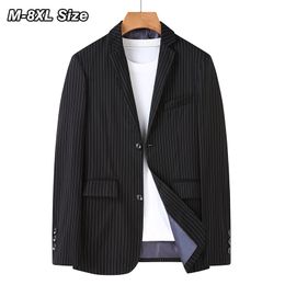 Abiti da uomo Blazer Plus Size 6XL 7XL 8XL Blazer da uomo Business Casual Stripes Giacca da abito Cappotti autunnali Abito da sposa da ufficio Abiti di marca oversize 230724