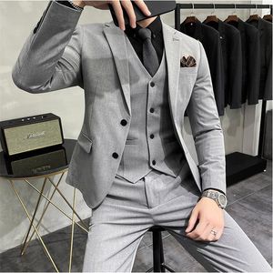 Costumes pour hommes Blazers Plus Size S-7XL Homme Coréen Slim Fit Custom Groom Business Casual Tuxedo Blazers Vest Pant Casual Wedding Social Tuxedo Dress 230506