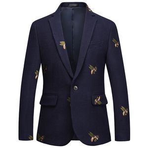 Costumes pour hommes Blazers S-6XL Boutique mode broderie hommes décontracté affaires Blazer mâle mince costume veste bleu marine mariage Banquet manteau mâle 231122