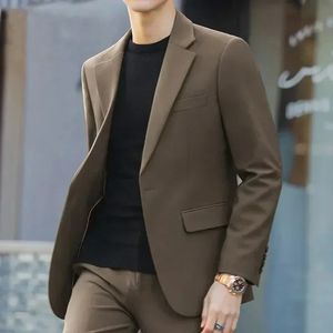 Herenpakken Blazers S4XL Business Casual pak Koreaanse stijl Trendy Slim Fit 2-delige set Effen kleur Blazer Broek Bruidegom Trouwjurk Feest 231116