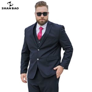 Herenpakken Blazers Shan Bao Plus Size L-9XL Loose Suit Autumn Classic Brand Business Casual Young Men's Banquet Wedding Suit Navy Black Blue 220909