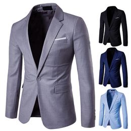 Costumes pour hommes Blazers Simple Casual Blazer Comfy Suit Jacket Revers Slimfitting Pure Color Slim 230720