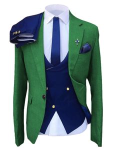 Herenpakken Blazers Solutedress Suit Green Slim Casual Three Piece Wedding Party Outing Customization 221202