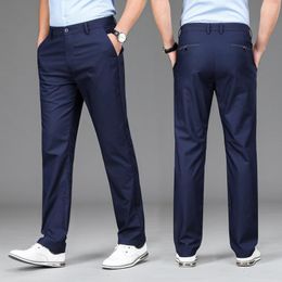 Trajes de hombre Blazers Primavera y verano Pantalones casuales de negocios delgados Pantalones de trabajo elásticos sueltos de mediana edad para hombres