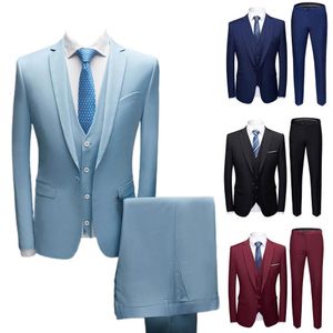 Trajes para hombres Blazers Elegante Novio Masculino Botones adelgazantes Temperamento de solapa formal Hombres para negocios 230506