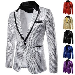 Costumes Hommes Blazers Élégant Blazer Homme Casual Slim Fitness Formel Un Bouton Bureau Costume Blazer Manteau Top Paillettes Costume Veste Masculino Blazers Hommes 230313