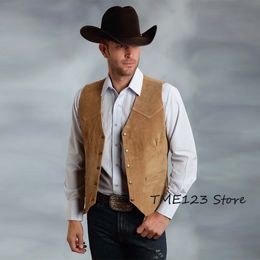 Costumes pour hommes Blazers en daim coupe ajustée gilet à boutonnage simple Western Denim 5 boutons mode classique vêtements livraison rapide 230609