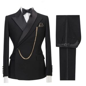 Trajes de hombre Blazers Traje 2 piezas Un botón Solapa Novio Boda Esmoquin Hombre Moda BlazerPants 230630