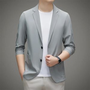 Costumes pour hommes Blazers été crème solaire hommes pour Blazer Ultra-mince léger intelligent costume décontracté vestes classique solide simple boutonnage manteaux 231013