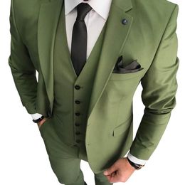 Herenpakken Blazers Tailor Made Mens Pak Single Breasted Men Men Wedding Suits 3 stuksjacketpantvesttraje de novio para boda 220909