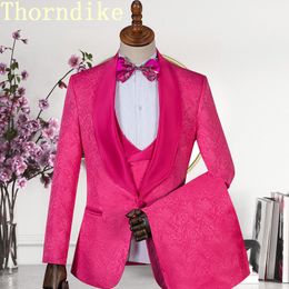 Herenkostuums Blazers Thorndike Verschillende kleuren Eenknopsbruidegom Smokings Sjaalrevers Bruidsjonkers Mankostuums Herentrouwkostuums Driedelige pakken 230808