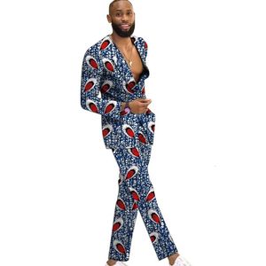 Trajes para hombres Blazers Traje casual de moda BlazersPantalones Ropa festiva con estampado colorido Trajes masculinos de boda africana 230915