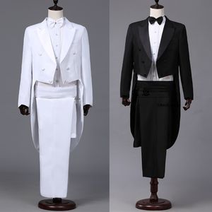 Costumes pour hommes Blazers costumes de robe de smoking hommes broderie brillant revers queue manteau smoking mariage marié Tailcoats fête scène chanteur costumes Dress Coat Tails 230919