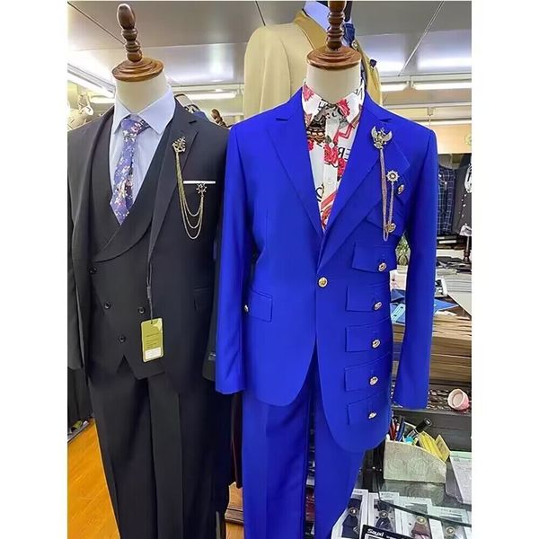 Trajes de hombre Blazers Asimetría única Trajes de hombre negro Novio de boda Slim Fit Blazer Tuxedo Terno Masculino Prom 2 piezas Traje Homme JacketPant 230720