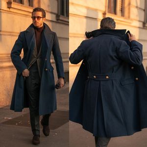Men S Suits Blazers Vintage Black Engeland -stijl Wollen overjas mannen Dikke op maat gemaakt ED Rapel Pocket Coat Casual Winter Warm 231120