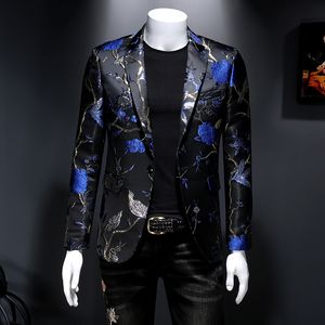 Men S Suits Blazers Vintage Luxe Jacquard Men Flower Slim Fit Blazer Jacket Hommes Wedding Club Feestjurk Zangers Costuums 230814