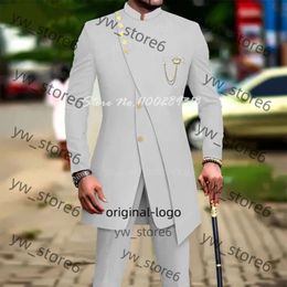 Costumes masculins Blazers Luxury blanc pour hommes Slim Fit Prom Party Wedding Groomsmen Groom Suit Tuxedo 2pcs Costume de mode Homme Blazer Pantalon 933B