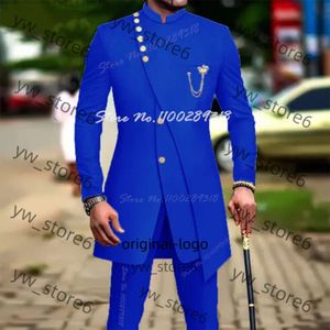 Herenpakken blazers witte luxe voor mannen slanke fit prom feest bruidegomsmen bruidegom pak tuxedo 2 stks modekostuum homme blazer broek 1b59