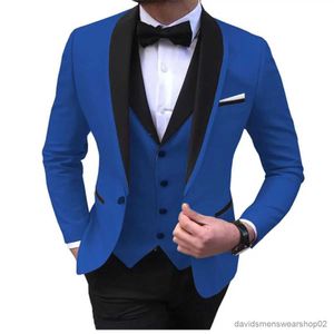 Pakken voor heren Blazers Witte herenpakken Heren 3-delige formele bruiloft Sjaal-revers Casual smoking voor schoolfeest Bruidsjonkers Pakken Heren 2024 (Blazer + Vest + Broek)