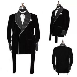 Costumes pour hommes Blazers Hiver Printemps Velours Hommes Smokings Manteaux Veste Longue Groom Party Prom Manteau Business Wear Outfit Pyjamas Set 230705