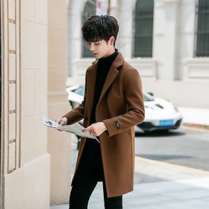 Herenpakken Blazers Yasuguoji Casual Solid Color Men Coat Winter Long Slim Fit 220823