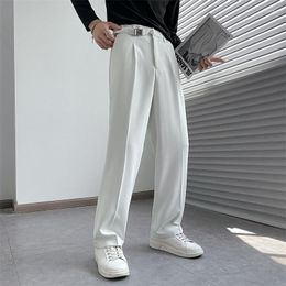 Herenpakken Blue/Black/White Suit Pants Men Men Society Mens Jurk Koreaans losse rechte casual formele broek M-3XL