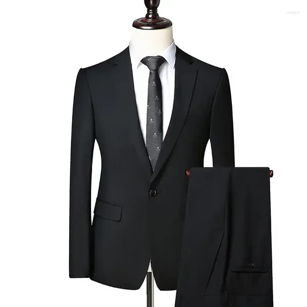 Men's Suit Boutique S-7xl (Blazer Pantum) Suit Business Fashion Style Italian Gentleman Robe de mariée décontractée