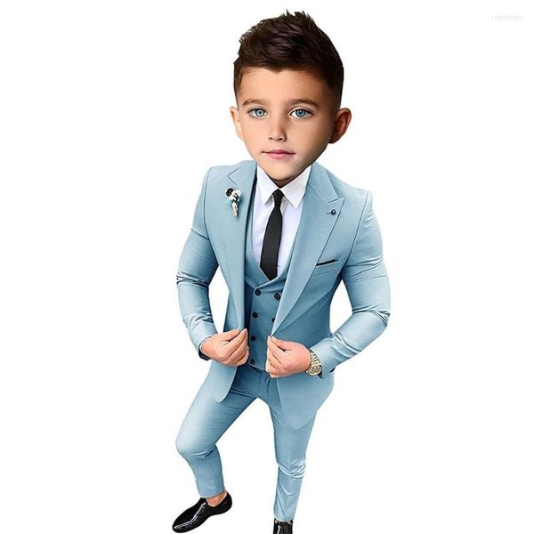 Costumes pour hommes garçons costume 3 pièces mariage smoking enfants veste pantalon gilet formel fête enfant Slim Fit Blazer Roupa Infantil Pra Menino