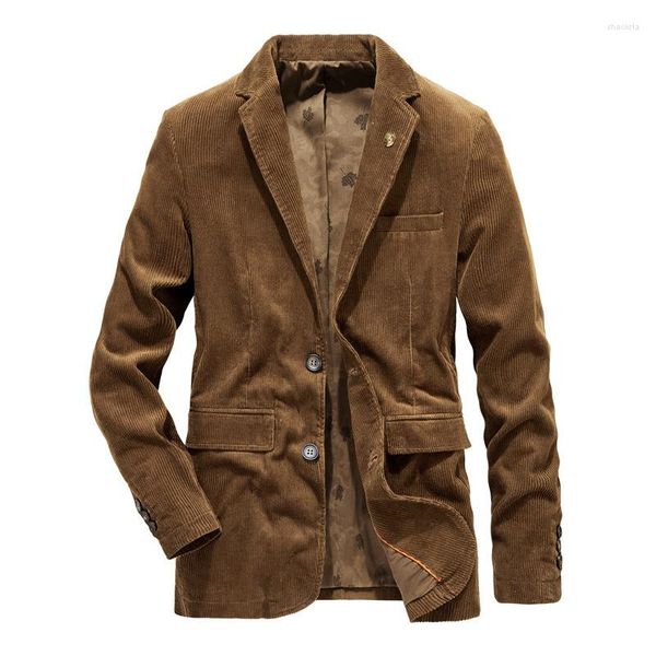 Trajes de hombre de marca de pana de negocios para hombre primavera otoño Vintage para hombre chaquetas de algodón Casual Slim Fit traje de hombre talla M-4XL Blazer Homme