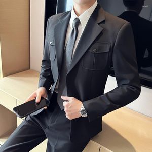 Costumes pour hommes Brand Design Sense Of Business Blazers Veste Embellir Banquet Robes Avec Plusieurs Poches Mode Hôte Vêtements