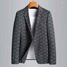 Costumes masculins Marque Spring Summer Blazer Male Blazer Single Breasted All Imprimé Mens Fashion Slim Fit Casual Man 4xl